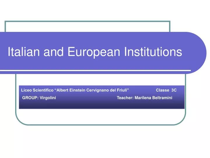 italian and european institutions