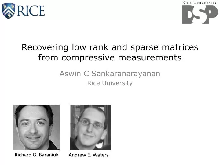 recovering low rank and sparse matrices from compressive measurements