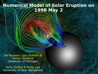 Numerical Model of Solar Eruption on 1998 May 2