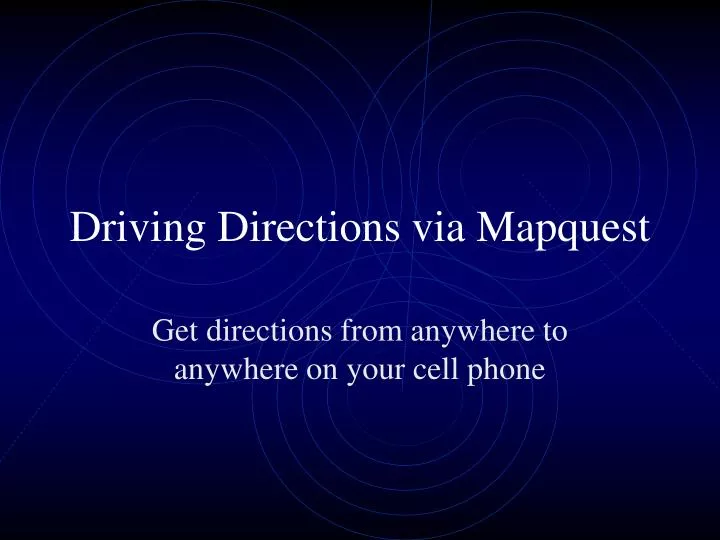 driving directions via mapquest
