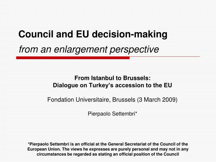 council and eu decision making from an enlargement perspective
