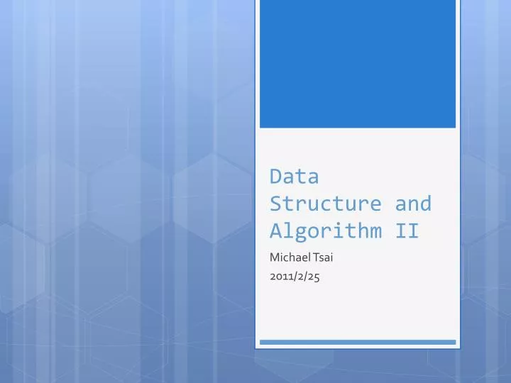 data structure and algorithm ii