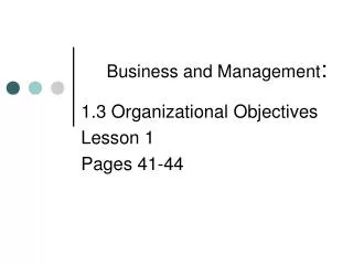 Business and Management :