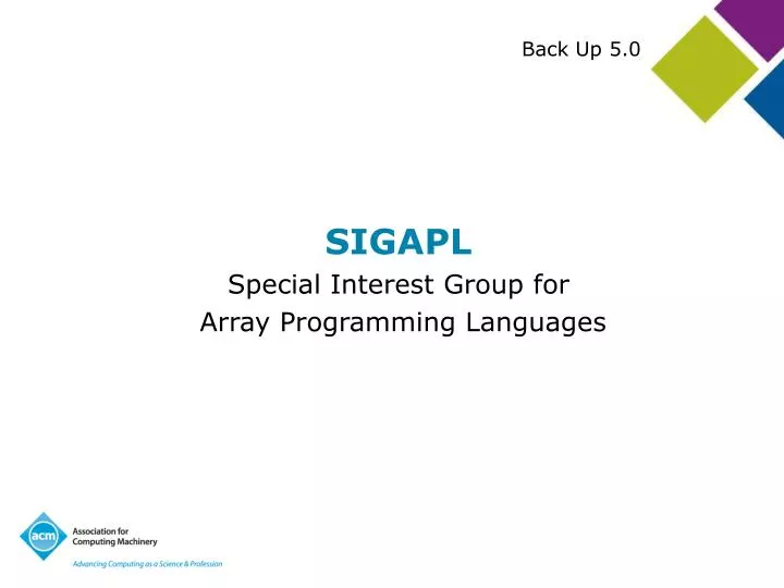 sigapl special interest group for array programming languages
