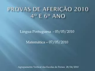 provas de aferi o 2010 4 e 6 ano