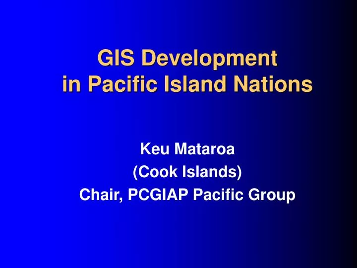 gis development in pacific island nations