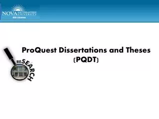 ProQuest Dissertations and Theses (PQDT)