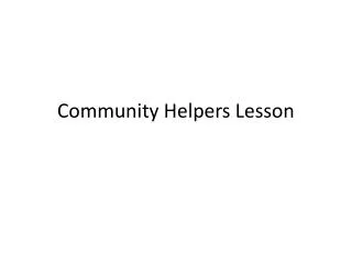 Community Helpers Lesson