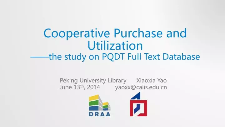 cooperative purchase and utilization the study on pqdt full text database