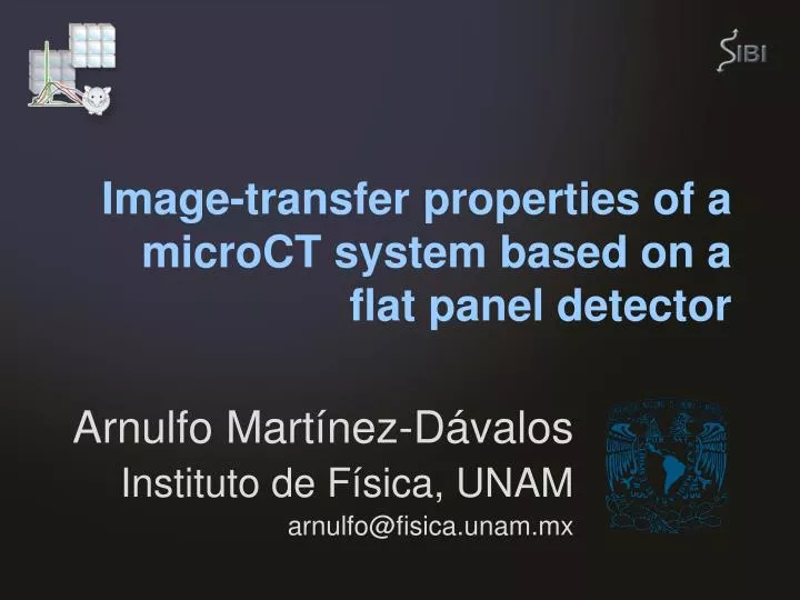image transfer properties of a microct system based on a flat panel detector