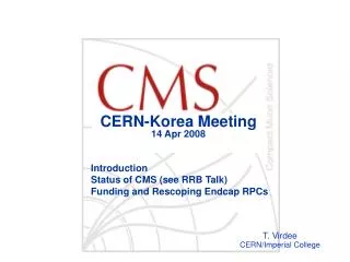 CERN-Korea Meeting 14 Apr 2008