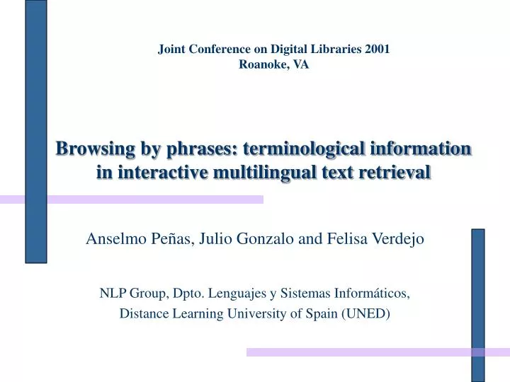 browsing by phrases terminological information in interactive multilingual text retrieval