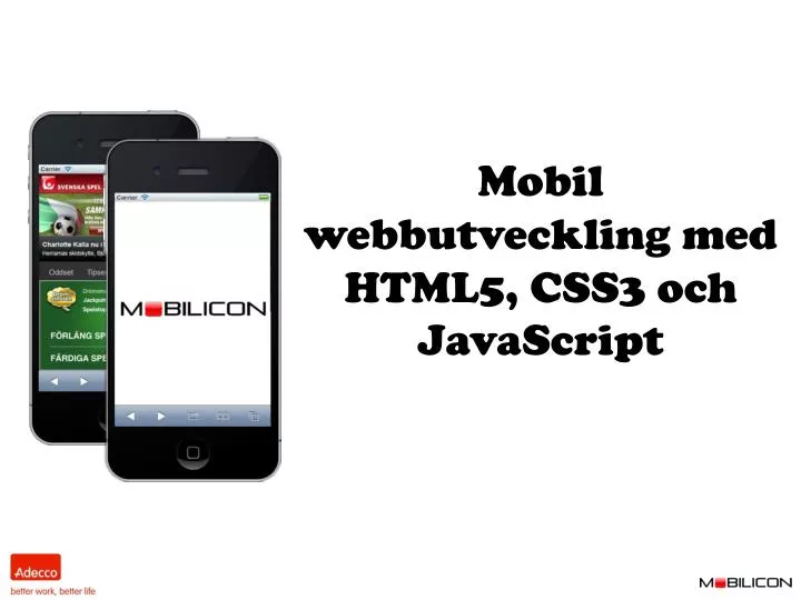 mobil webbutveckling med html5 css3 och javascript