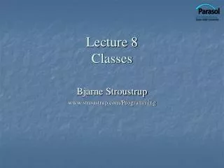 Lecture 8 Classes