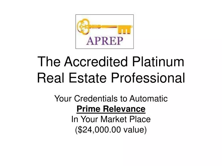 the accredited platinum real estate professional
