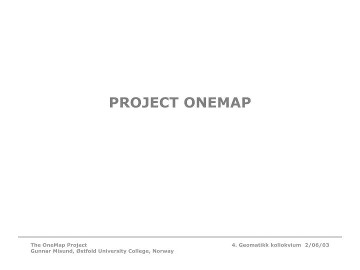 project onemap