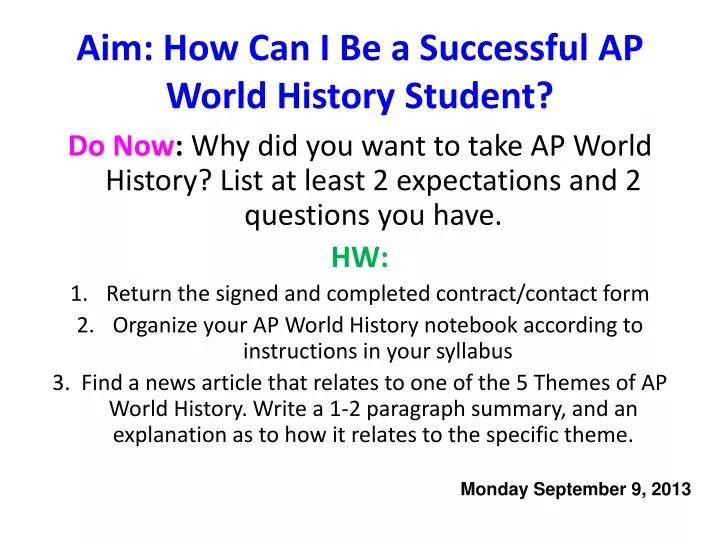 aim how can i be a successful ap world history student