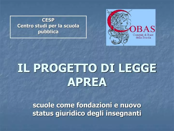 il progetto di legge aprea