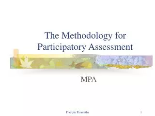 the methodology for participatory assessment