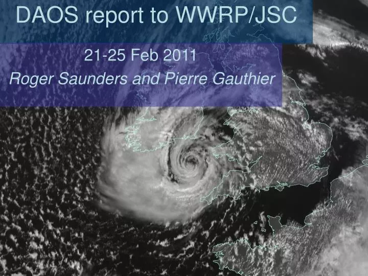 daos report to wwrp jsc