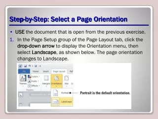 Step-by-Step: Select a Page Orientation