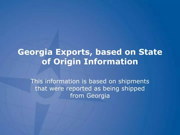 georgia exports based on state of origin information