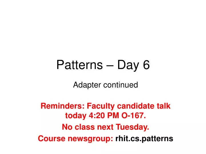 patterns day 6