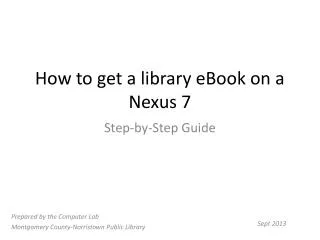 How to get a library eBook on a Nexus 7