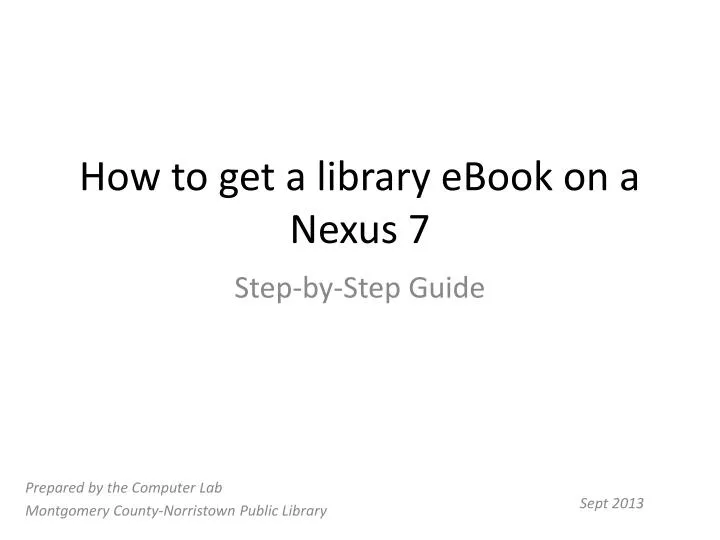 how to get a library ebook on a nexus 7