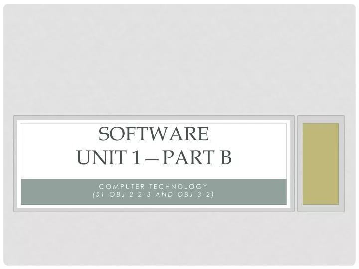 software unit 1 part b