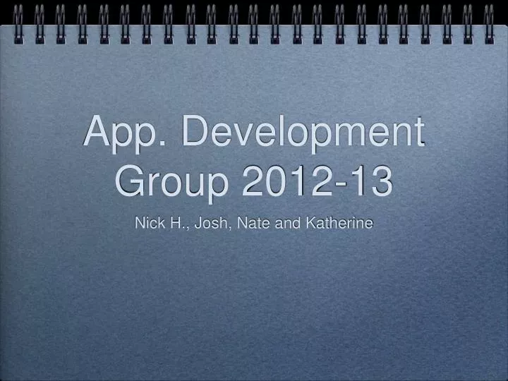 app development group 2012 13