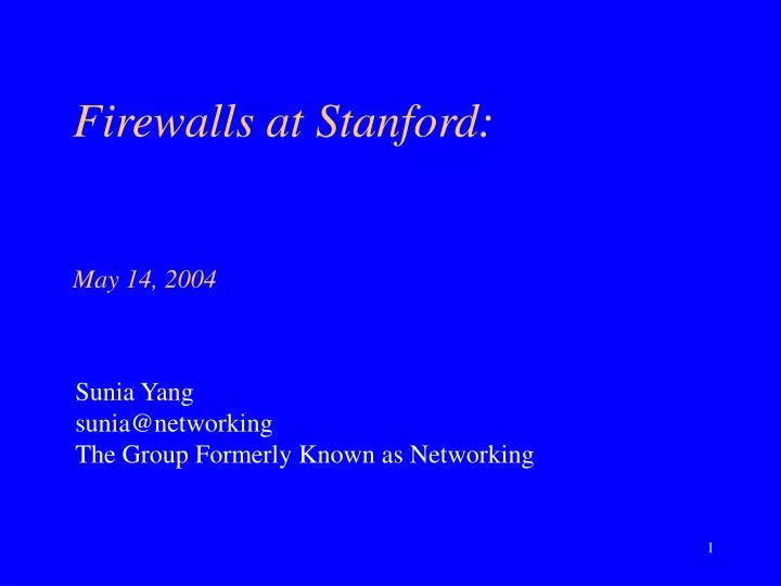 firewalls at stanford may 14 2004