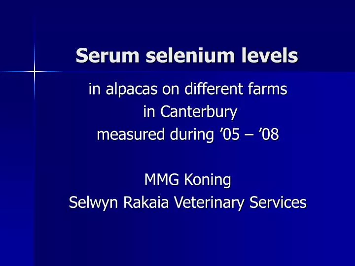 serum selenium levels