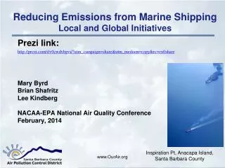 Reducing Emissions from Marine Shipping Local and Global Initiatives