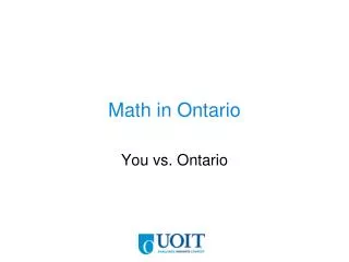 Math in Ontario