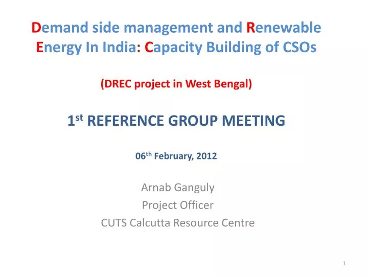 arnab ganguly project officer cuts calcutta resource centre