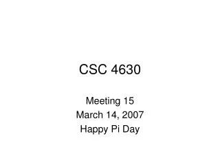 CSC 4630