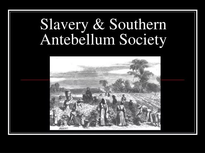 slavery southern antebellum society