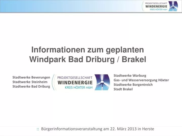informationen zum geplanten windpark bad driburg brakel