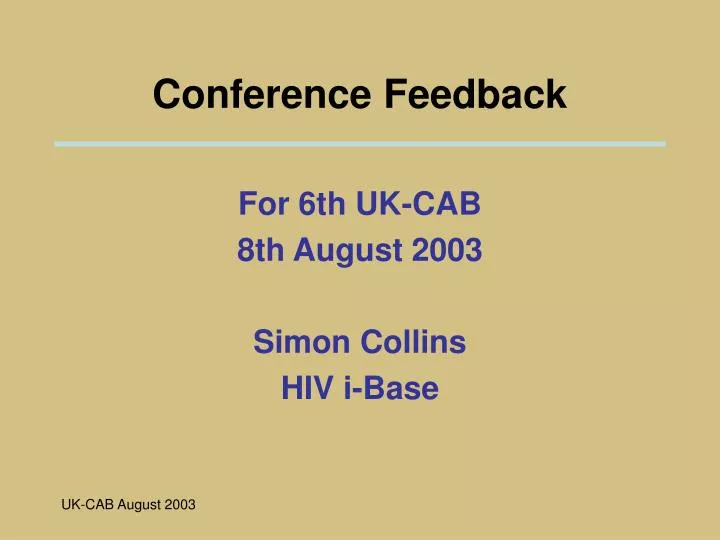 conference feedback