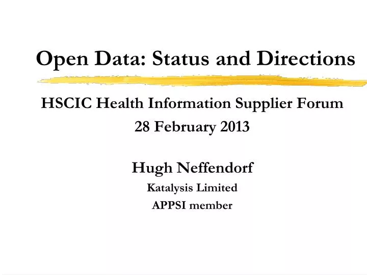 open data status and directions