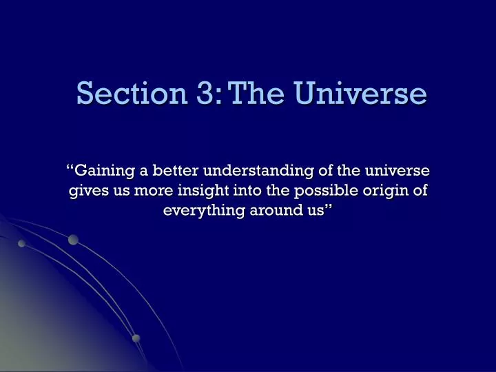 section 3 the universe