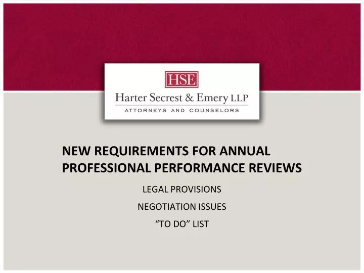 new requirements for annual professional performance reviews