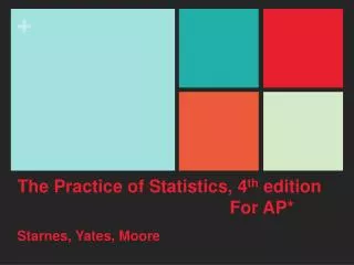 The Practice of Statistics, 4 th edition 						For AP*