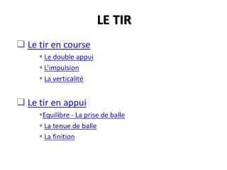 le tir