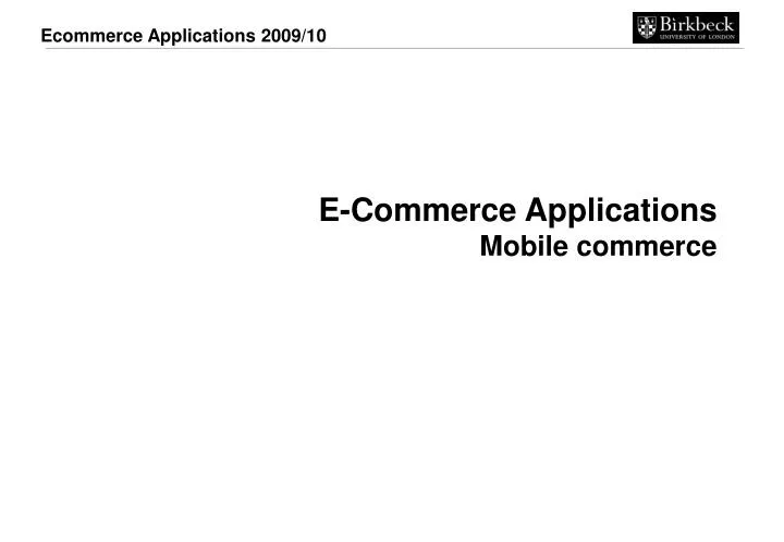e commerce applications mobile commerce