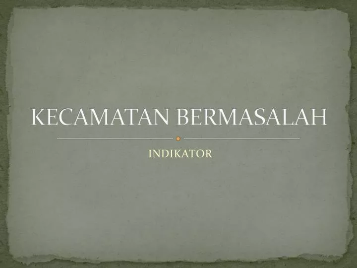 kecamatan bermasalah