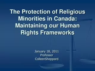 the protection of religious minorities in canada maintaining our human rights frameworks