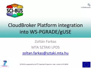 CloudBroker Platform integration into WS-PGRADE/gUSE