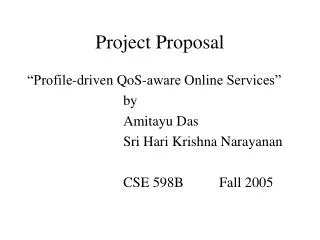 Project Proposal